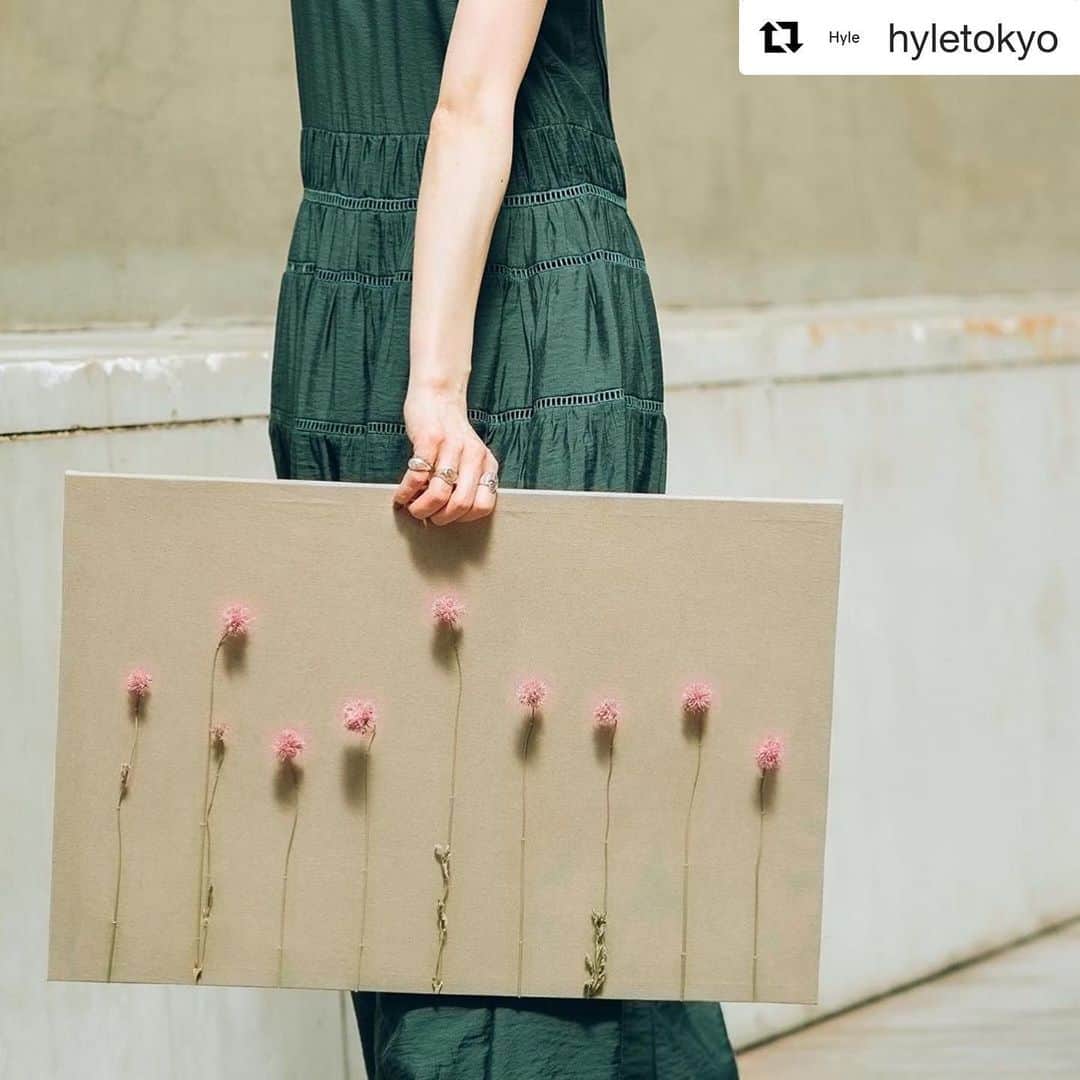 木野園子のインスタグラム：「#Repost @hyletokyo with @get_repost ・・・ ÉCRU. GINZA + qui no + Hyle – Exploring materiality of coffee – ﻿ ﻿ 家のなかで過ごす日々から、ちょっとずつ外へ出やすくなりましたね。﻿﻿ とはいえ、まだまだ余談を許さない時期。 僕らは変わらず、コーヒーが生み出す楽しみを伝えていけたらと思います。  店頭での展示はかなわなかったけど、﻿いつかまた機会があれば。﻿ ﻿ ÉCRU. GINZA オンラインストア﻿ @ecru_ginza ﻿ ecruginza.thebase.in﻿ 5/31までとなります﻿ ﻿ ドライフラワー＋コーヒー染めキャンバス(L)﻿ コーヒー染めのキャンバスとドライフラワーの組み合わせ﻿ ﻿ ”Gomphrena globosa/センニチコウ”﻿ ﻿ #コーヒーという素材について﻿ ﻿」