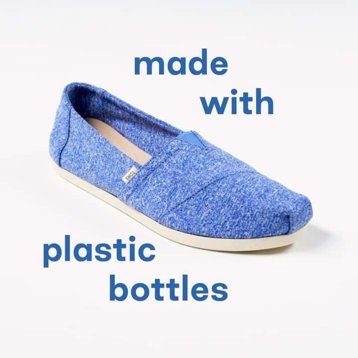 トムズシューズのインスタグラム：「From plastic bottles to ultra-comfortable uppers. It’s almost like magic, isn’t it? ✨ #earthwise」