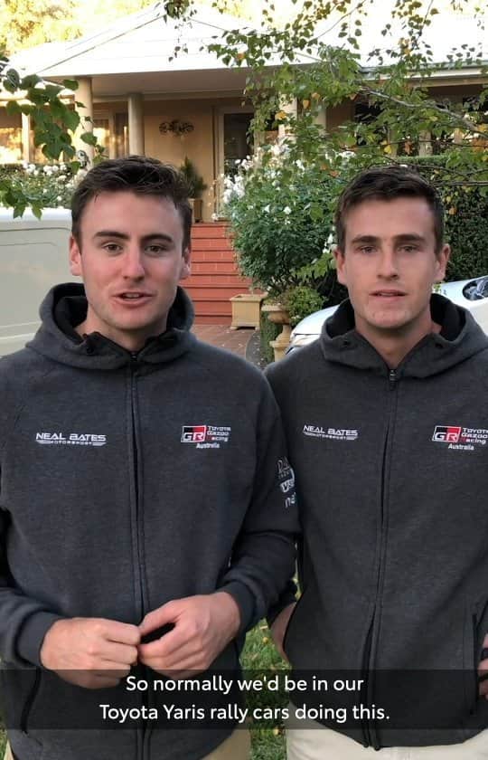 Toyota Australiaのインスタグラム：「No stronger rivalry exists than that shared between siblings, and TOYOTA GAZOO Racing rally drivers, @harrybates5 and @lewisbatess, are a fine example of this theory. See the proof in this episode of ‘At home with’ #StayAtHome」