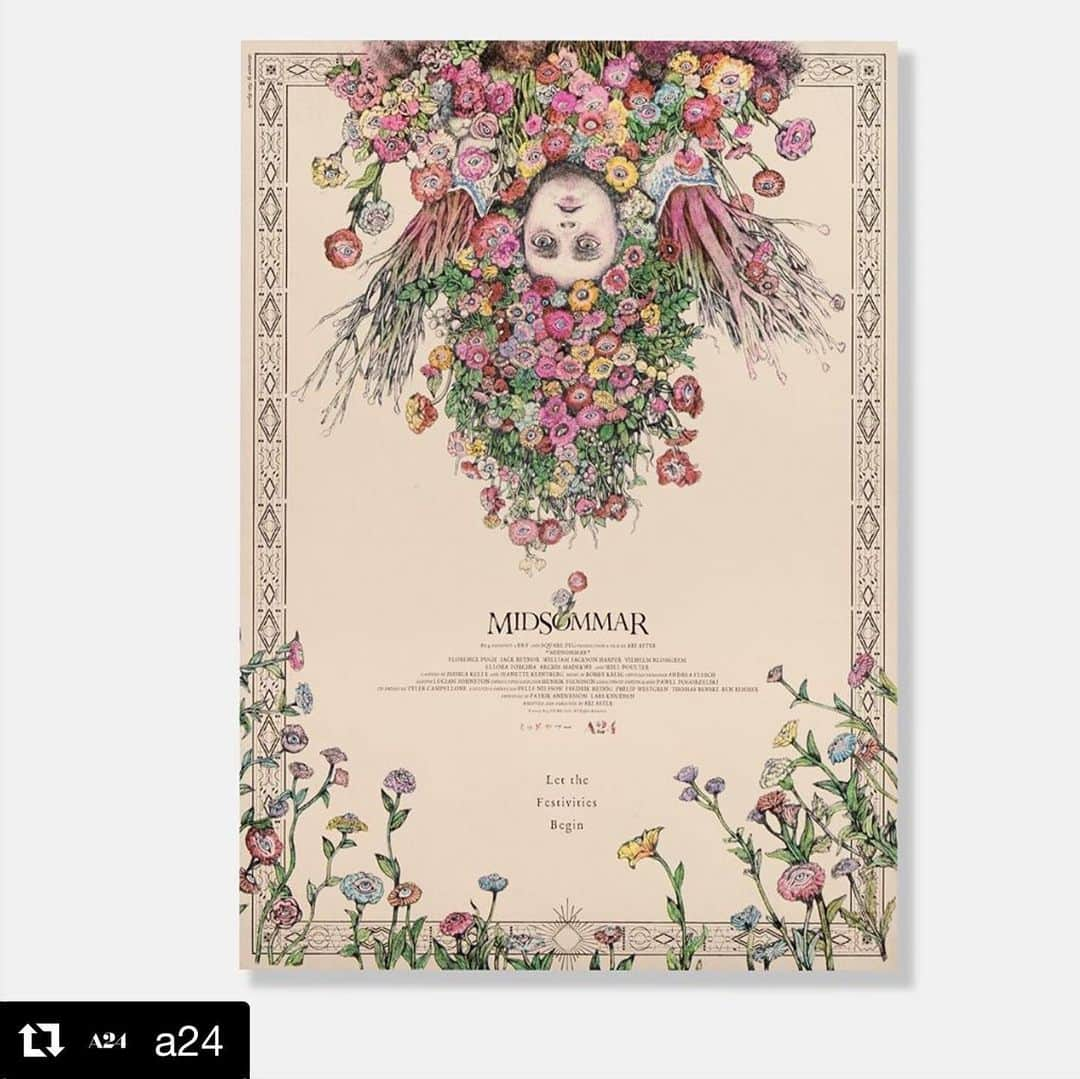 ヒグチユウコさんのインスタグラム写真 - (ヒグチユウコInstagram)「A24 released the Japan limited edition Midsommar Poster (of my design&Oshima-san’s) as a six-color screenprint.  It is a supreme honor. Thank you.  日本限定版ミッドサマーポスターをA24がシルク刷りの新たなバージョンをリミテッドで販売し、販売してくれました。 最高に名誉です。ありがとうございます。(サイトを見るとわかりますがエディション500の限定なので再販はないです。日本での発売もございません)  #Repost @a24 with @get_repost ・・・ As requested 🌻 Limited edition 𝕄𝕚𝕕𝕤𝕠𝕞𝕞𝕒𝕣 screenprints by way of Japan. Designed by Yuko Higuchi and Idea Oshima for Phantom Film ⟶ shop.a24films.com」5月28日 6時51分 - yukohiguchi3