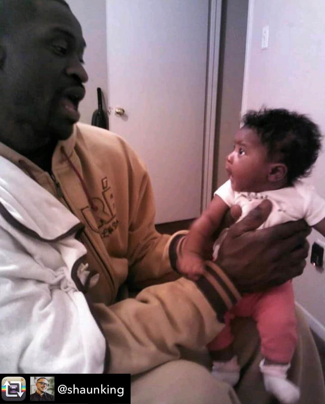 ジェニファー・グレイのインスタグラム：「that’s george floyd six years ago with his baby girl gianna.  we fight for them. go now to JusticeForBigFloyd.com.  first: call 612-324-4499  that’s a special hotline just for this case. when you call you will hear @shaunking’s voice, he’ll coach you through the whole thing. and they will connect you to all the people and offices that can arrest the men who murdered Big Floyd. save that number. share it everywhere. post it in you IG story and tag @shaunking and @grassrootslaw. film yourself making the calls and tag them. second: go to JusticeForBigFloyd.com and fill out super petition. it emails everybody involved. #georgefloyd #blacklivesmatter #equality #racism #justice #heartbroken #policebrutality #ICantBreathe #shaunking」
