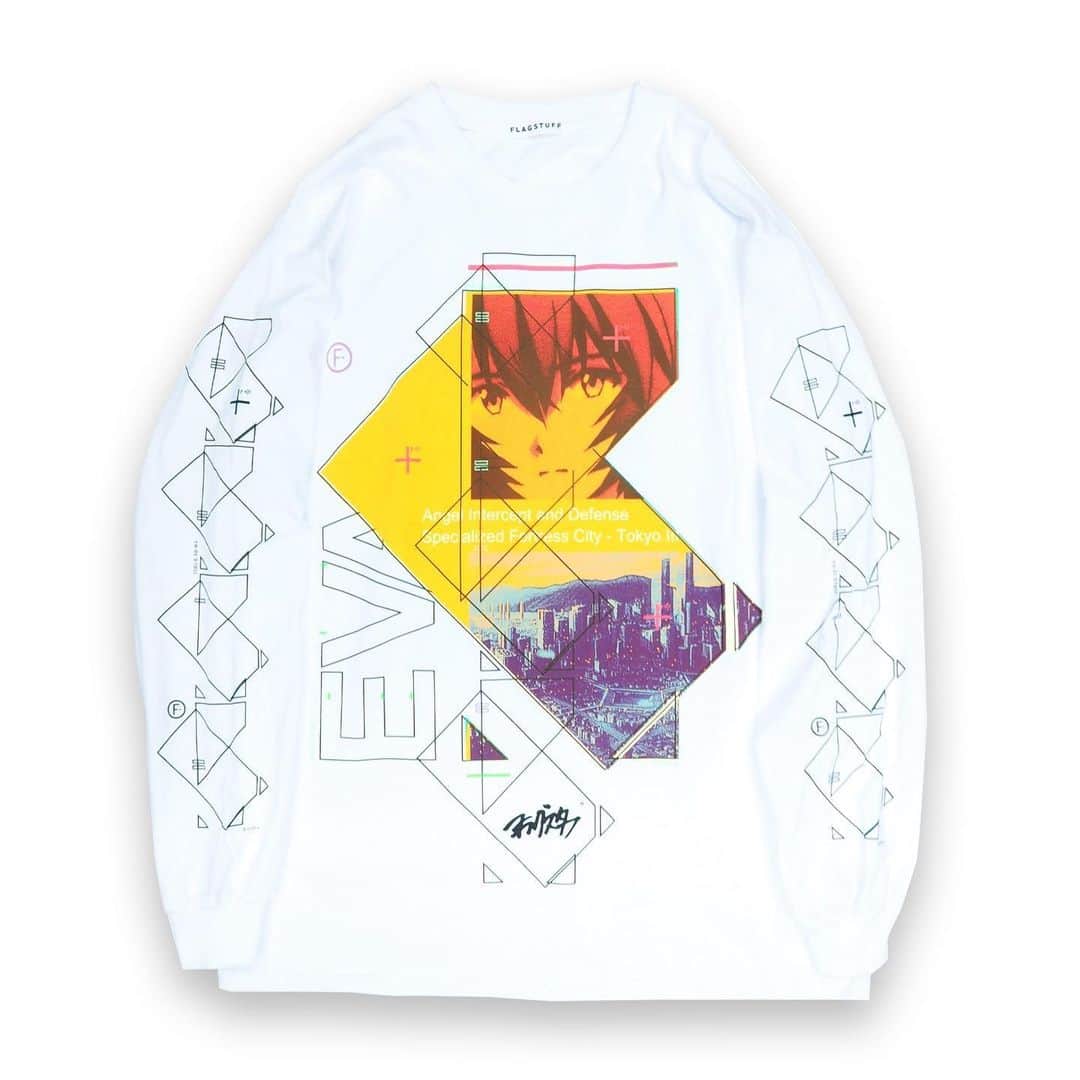 のインスタグラム：「F-LAGSTUF-FxEVANGELION Collaboration Items  Online and retailers, releasing from June 6th #flagstuff  #evangelion ©︎khara」