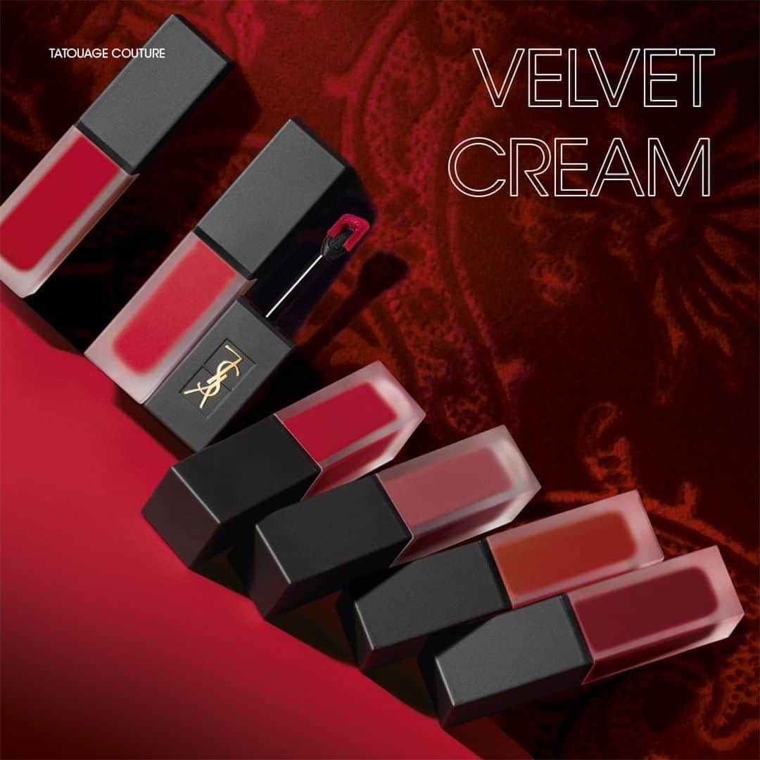 Yves Saint Laurent Beautyさんのインスタグラム写真 - (Yves Saint Laurent BeautyInstagram)「Introducing a new TATOUAGE COUTURE….TATOUAGE COUTURE VELVET CREAM A soft cushiony feel with a velvet matte finish. The emollient oil cream base provides a plush, creamy texture, available in 14 new shades, created by Tom Pecheux, Global Beauty Director for YSL Beauty. TATOUAGE COUTURE VELVET CREAM in: N°201 ROUGE TATOUAGE N°202 CORAL SYMBOL N°203 ROSE DISSIDENT N°204 BEIGE UNDERGROUND N°205 ROUGE CLIQUE N°206 CLUB BORDEAUX #yslbeauty #tatouagecouture #velvetcream」5月28日 16時58分 - yslbeauty