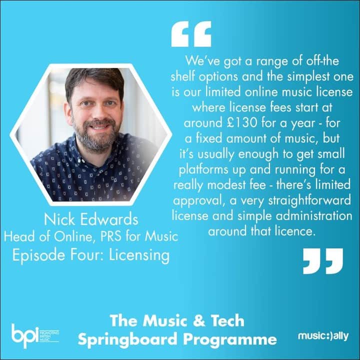 PRS for Musicさんのインスタグラム写真 - (PRS for MusicInstagram)「Our Head of Online licensing, Nick Edwards, talks licensing deals for start-ups and tech companies as part of the Music & Tech Springboard Programme from @bpi_music & @musicallybiz  See more from the #musictechspringboard programme at bpi.co.uk #music #tech #startups」5月28日 17時00分 - prsformusic