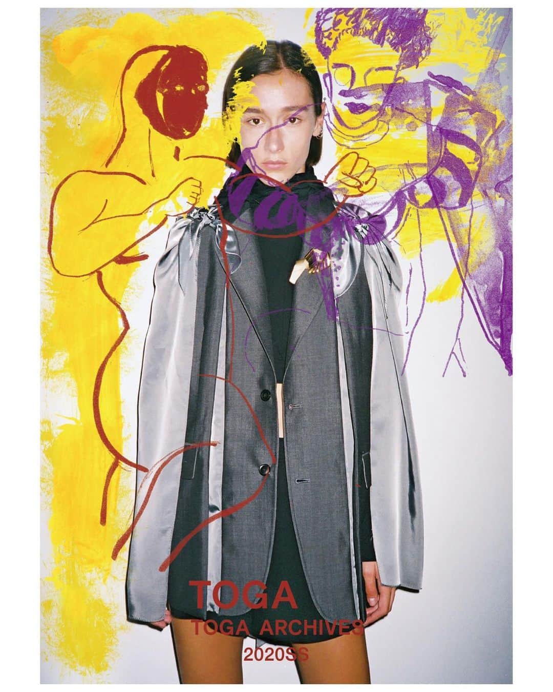 TOGAさんのインスタグラム写真 - (TOGAInstagram)「TOGA SS2020 Wool mohair cape blouson, Stretch taffeta high neck, Short pants Available at TOGA stores and  TOGA ONLINE STORE. @togaarchives_online ・ Backstage imagery:bethany morrison Graphic design:rawabout Model:Hilda ・ #toga #togaarchives #togaarchives_online #toga20ss #トーガ #トーガアーカイブス」5月28日 20時09分 - togaarchives