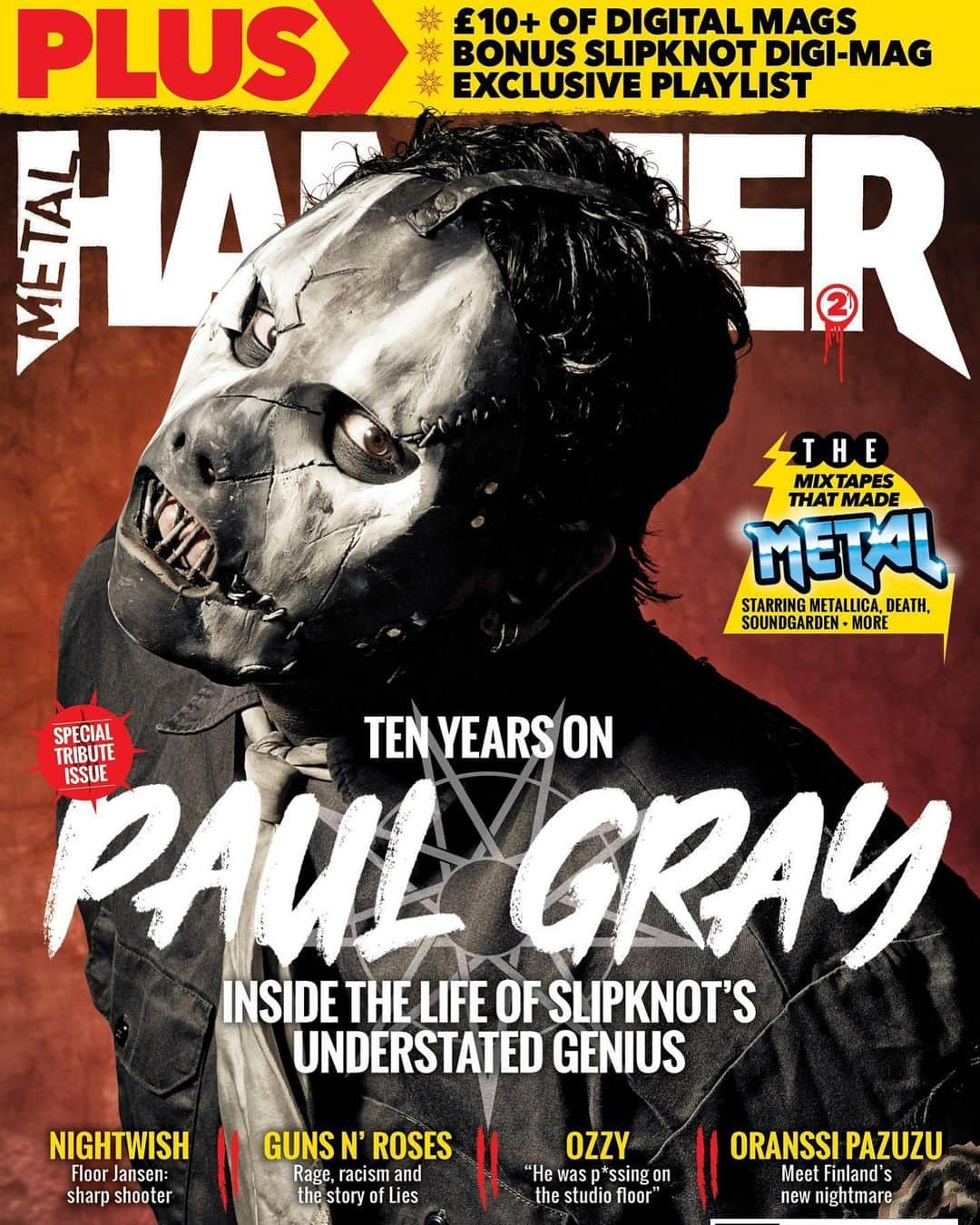 METAL HAMMERさんのインスタグラム写真 - (METAL HAMMERInstagram)「ON SALE NOW! Get your copy of our Paul Gray tribute issue in UK shops or order it direct from the link in our bio (while stocks last) #Slipknot #PaulGray #Metal #HeavyMetal #MetalHammer #Nightwish #FloorJansen #GunsNRoses #Ozzy #OzzyOsbourne #OranssiPazuzu #Metallica #Soundgarden #Death」5月28日 21時06分 - metalhammeruk