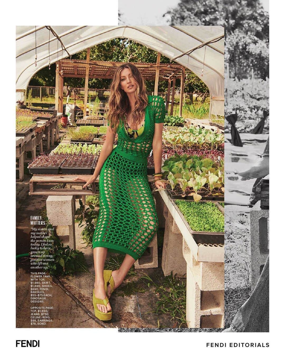 Fendiさんのインスタグラム写真 - (FendiInstagram)「Leading lady. @gisele takes the spotlight in @marieclairemag wearing a vibrant green #FendiSS20 set paired with a floral top. #FendiEditorials  As seen in Marie Claire Magazine April 2020 Issue.  EIC: @ayakanai Photographer: @ninomunoz Stylist: @j_errico Hair: @harryjoshhair Makeup: @hungvanngo Manicure: @nailsbydonnad Booker: @maxwelllosgar Editor: @sallyholmes」5月28日 21時05分 - fendi