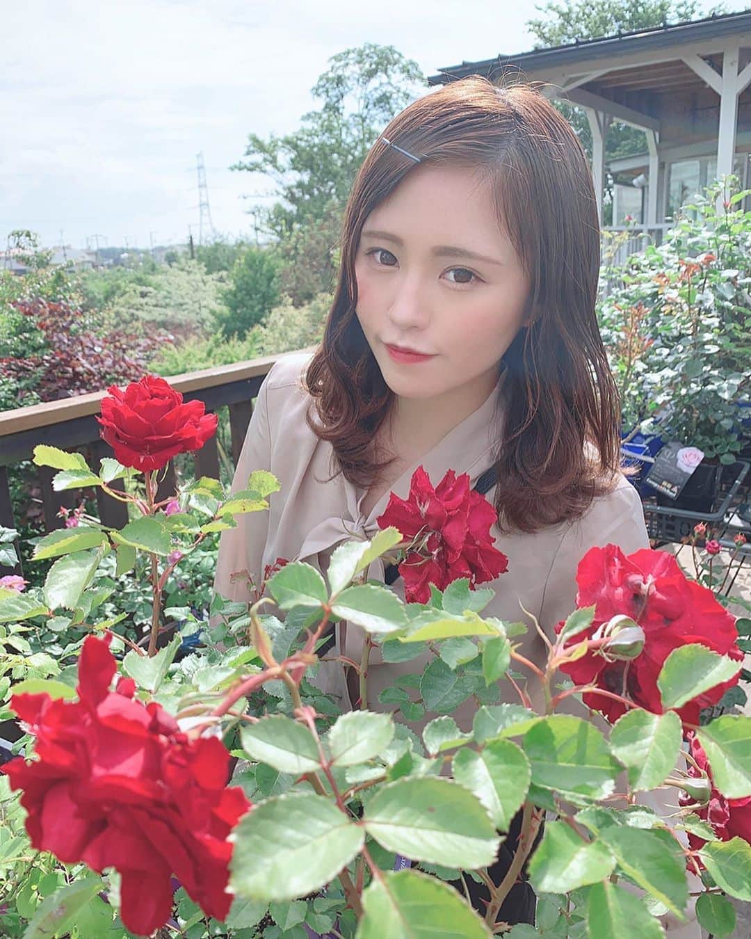 のインスタグラム：「🥀薔薇  #薔薇 #薔薇のある暮らし #gu #シャツコーデ #デコ出し #前髪アレンジ」