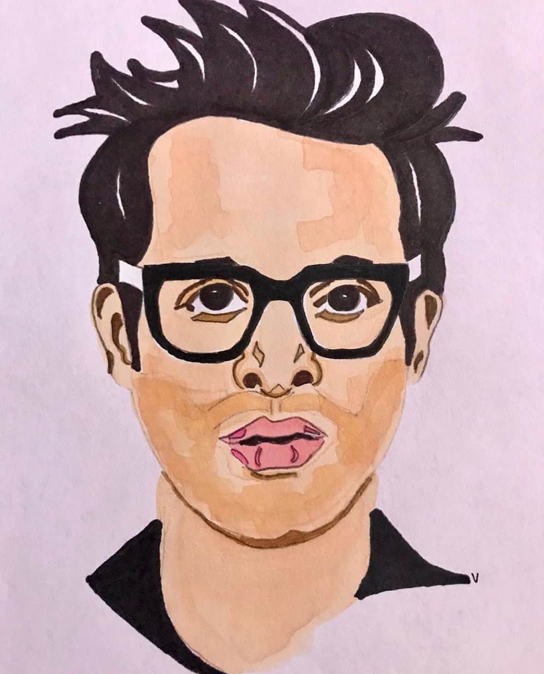 メイヤー・ホーソーンのインスタグラム：「Wine & Vinyl Hour TONIGHT at 6PDT. Link in story. Pour a cup and turn it up™️ Art by @vtz315」