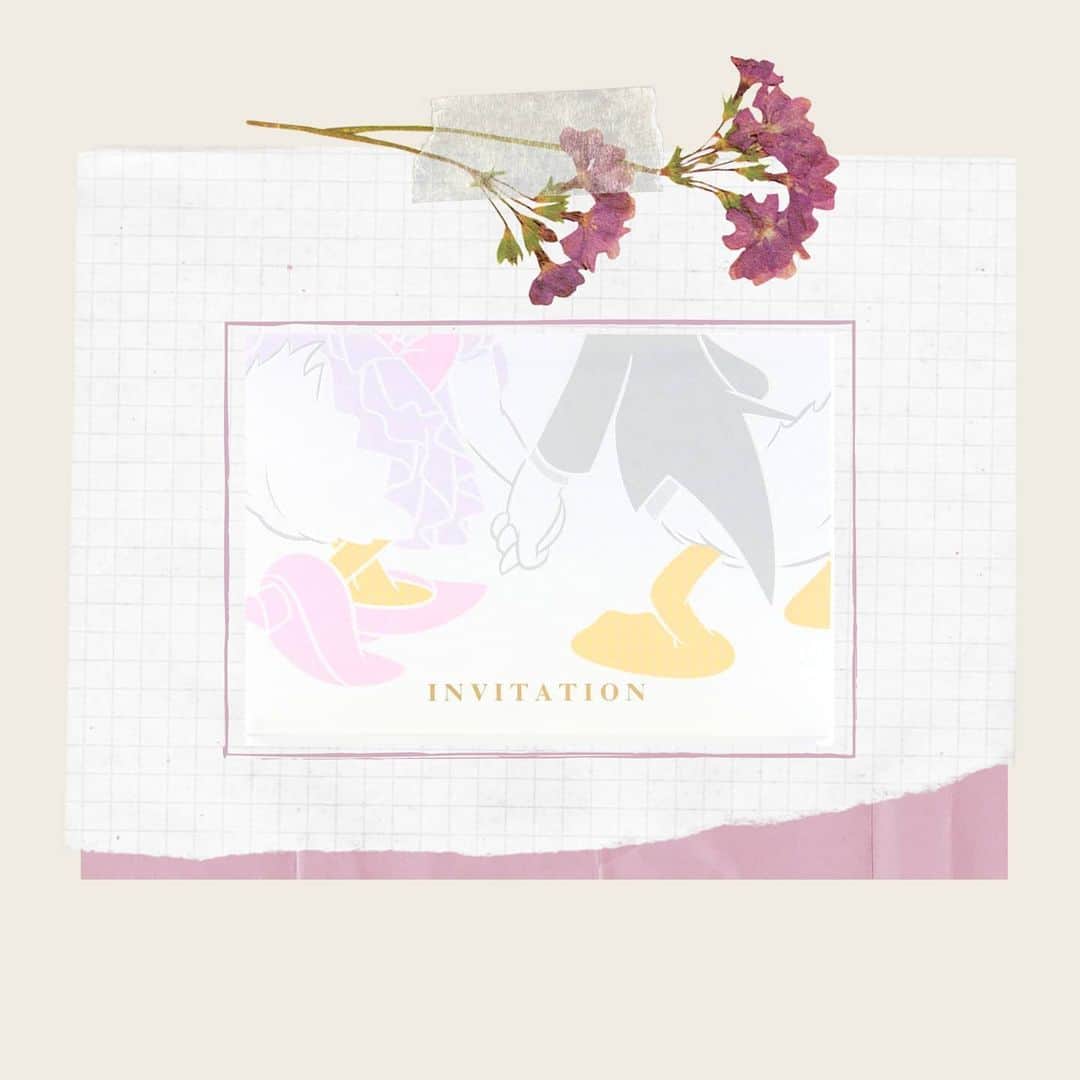 myprint_sapporoのインスタグラム：「🆓無料サンプル請求できます📦♡🆓. . 【掲載アイテム:ファーストステップ】 . お二人の人生の新たなスタートを 手に手をとって歩み出す ドナルドとデイジーの姿に重ねて👫💕 . ドナルドとデイジーの後ろ姿の キュートなおしりだけが見えている招待状と 結婚式当日の席次表のイラストが繋がるのも とってもかわいいポイントです😊❤️❤️ . メニューと席札も向かい合う ドナルド＆デイジー😍💓💓💓 . . #マイプリント  #ペーパーアイテム #招待状 #結婚式準備 #結婚式準備中  #日本中のプレ花嫁さんと繋がりたい #装飾 #テーブルコーディネート #プレ花嫁 #2021夏婚 #2021秋婚 #2021春婚  #メニュー #席次表 #席札 #札幌花嫁 #北海道花嫁 #札幌プレ花嫁 #道産子花嫁 #ディズニー好きと繋がりたい #ホテルウェディング #ゲストハウスウェディング #ディズニーウェディング #結婚式DIY #ディズニー婚 #札幌花嫁会 #ドナルド #デイジー #ドナルドダック」