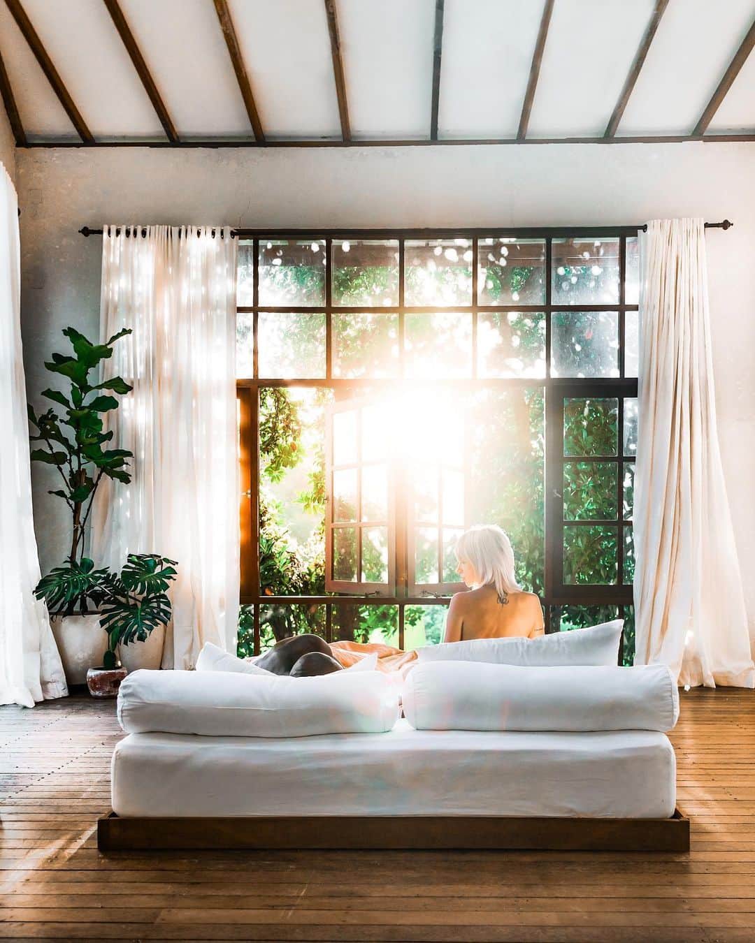 リリー＝ローズ・メロディのインスタグラム：「Feeling extremely grateful to be able to wake up like this everyday. Those beautiful mornings are my favorite part of the day. I’m just so obsessed  with that magical morning light ✨ Also now that the curtains situation has been fixed 🙌🏻 ( those of you who follow my daily stories will exactly know what I’m talking about ahah ) it’s about time I started to shoot in this beautiful bedroom! Make sure to have the sound on for the video 🌴」