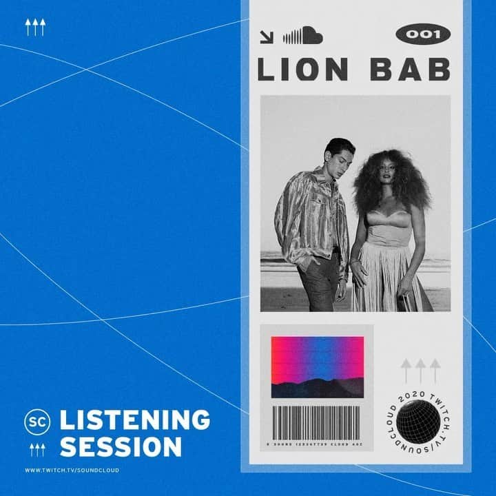 サウンドクラウドのインスタグラム：「WE’RE GOING LIVE AT 6PM ET WITH @lionbabe ON OUR TWITCH. Link in bio. 🔈⁠⠀ ⁠⠀ Tune in for our first ‘Listening Session with Lion Babe’ which will feature a live performance and Q&A with @leroybenros, @fruitguyfieri, @misskortiz and @remarkalble about @lionbabe’s most recent ‘Around The World At Home’ Tour. ⁠⠀ ⁠⠀ Got questions? Drop them below ⬇️」