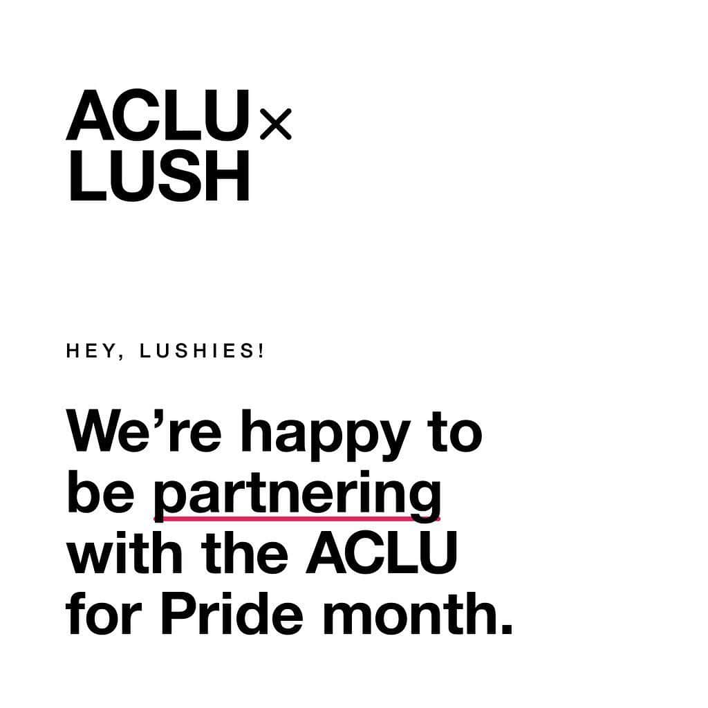 LUSH Cosmeticsさんのインスタグラム写真 - (LUSH CosmeticsInstagram)「We know this year's Pride events will be new, as we learn to come together in different ways. There's a lot to celebrate, and a lot of work to do to achieve equality for all.  We are happy to be partnering with the @aclu_nationwide for a month of virtual events, beginning with a screening of the Emmy-award-winning Trans in America series and Q&A with the ACLU’s Chase Strangio. Join us on Monday, June 1st at 1 PM EDT / 12 PM CDT / 10 AM PDT and stay tuned for more to come.  Sign up in our link in bio to register for Trans in America.」5月29日 1時29分 - lushcosmetics