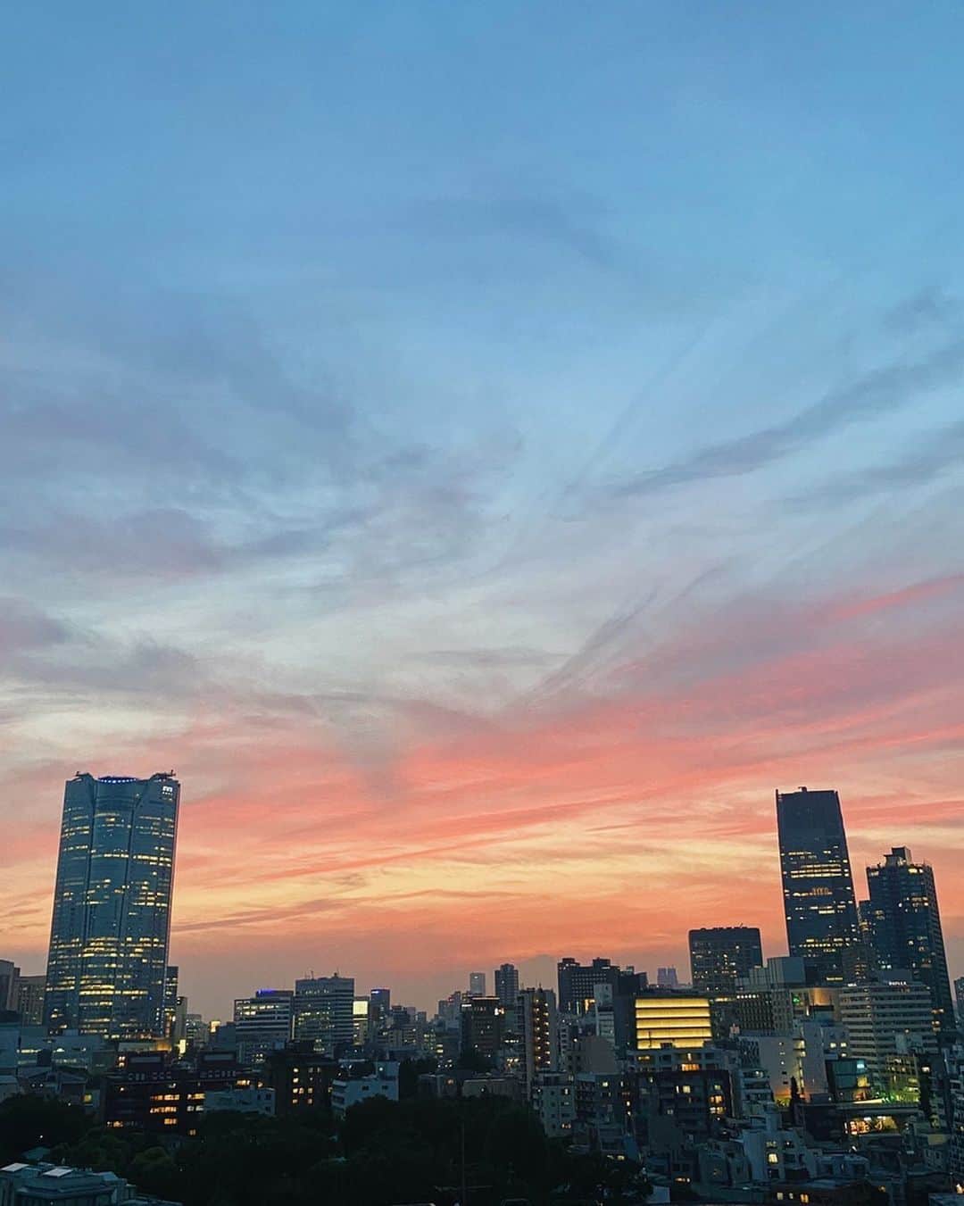 クリスティン・ウェイのインスタグラム：「Beautiful view from my window. Such a peaceful day #beautifulday #beautifulsky #colorful #tokyo」