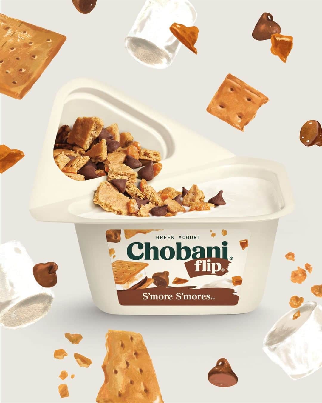 Chobaniのインスタグラム：「Chobani Flip S’more S’mores, with all the crunch of a campfire treat, is a summer-nostalgic snack that has us asking for some more.🍫🏕」