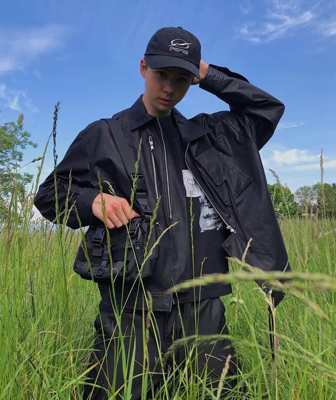 ジョージジーナ&ルーシーのインスタグラム：「1 or 2 ? @lucastenay with some new heat! He’s wearing our Hart Mood on picture one & Miss Mini Piece on the second shot. Which one do you prefer? 🖤  #georgeginalucy #gglsquad」