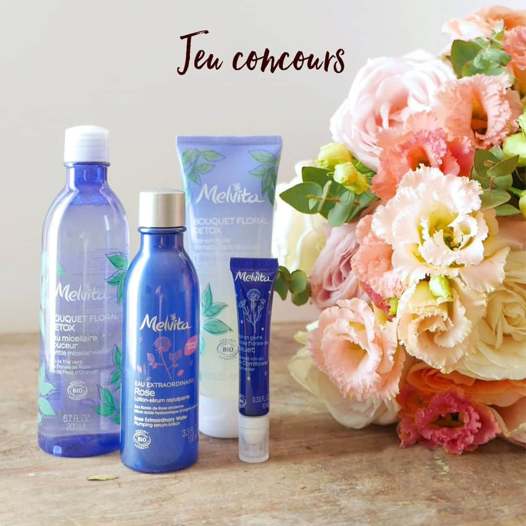 Melvita Officialのインスタグラム：「🌸JEU CONCOURS TERMINÉ 🌸  Cette semaine, nous nous associons à @blooms_france. Bloom’s c’est l’abonnement de fleurs de saison en direct des producteurs à la fréquence de son choix.  A l’occasion de la Fête des Mères, nous souhaitons vous gâter ! Tentez de gagner : -	Notre Gel-en-huile démaquillant douceur -	Notre Eau Micellaire douceur -	Notre Eau Extraordinaire de Rose Intense -	Notre Roll-on givré Bleuet -	Un beau bouquet confectionné par Blooms  Pour participer, rien de plus simple : 👍 Suivez les comptes @melvitaofficial et @blooms_france ❤ Likez ce post 💬 Commentez la publication en invitant 2 ami(e)s à participer  Concours ouvert à la France Métropolitaine : fin du concours le 05 juin inclus.  Une seule participation par foyer. Seront exclus les comptes concours, merci !  Alors n’attendez plus et tentez votre chance ! 🍀  #Melvita #Blooms #jeuconcours #partnership #beaute #BouquetFloralDetox #bouquet #fleur #nature #nettoyant #demaquillant #cosmetiquebio」