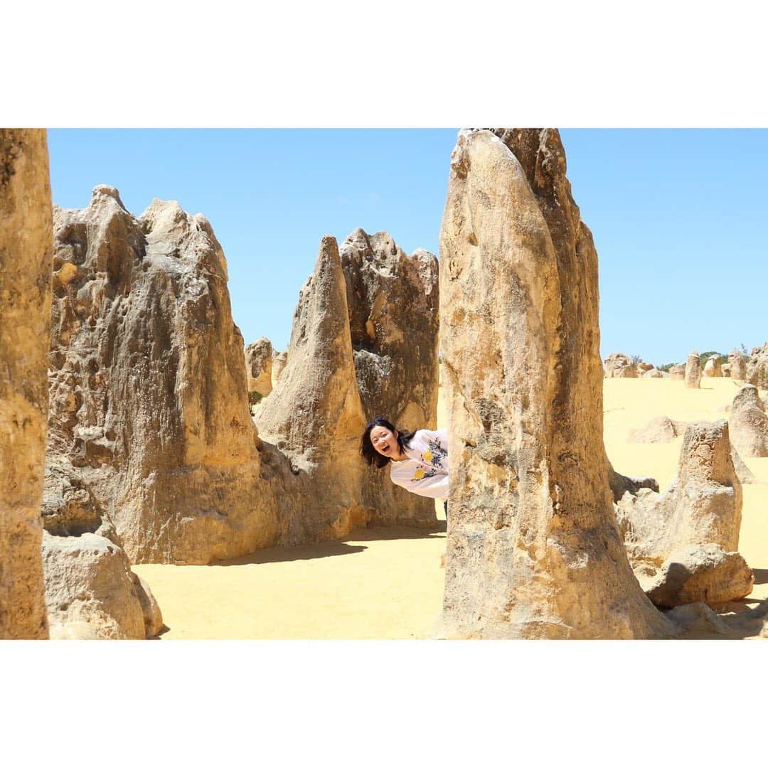 のインスタグラム：「December,5 2018 .ピナクルズで このポーズって…まさか？ 　#wa #perth #pinnacles #ピナクルズ #ひょっこりはんポーズ」