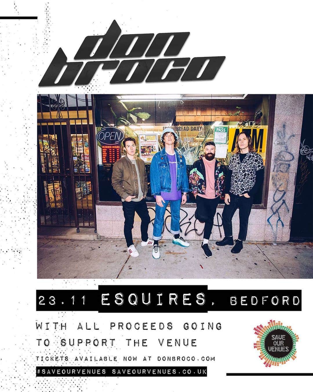 Don Brocoのインスタグラム：「TICKETS ON SALE NOW @bedfordesquires @musicvenuetrust DONBROCO.COM #BEDFORDWHERESBEDFORD #SAVEOURVENUES」