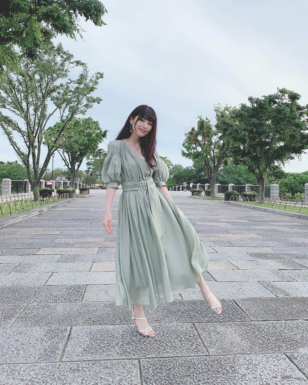 高橋みおさんのインスタグラム写真 高橋みおinstagram まったりお散歩とかしたい 散歩 散歩日和 ミントグリーン ワンピース 春服 夏服 春服コーデ Fashion Ootd Outfit Instafashion Codinate Onepiece Mint Mintgreen