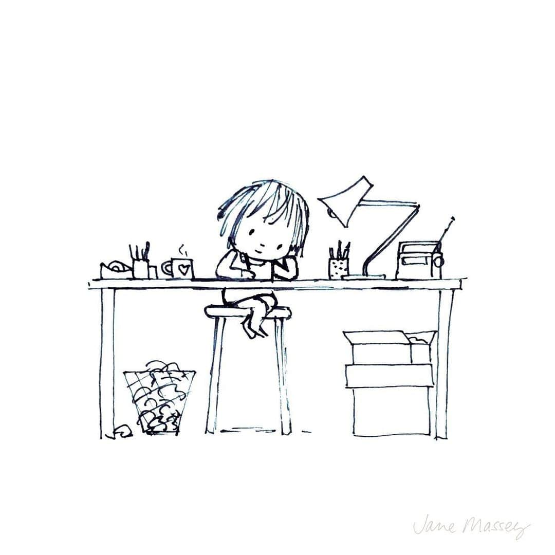 Jane Masseyさんのインスタグラム写真 - (Jane MasseyInstagram)「A quick doodle for the weekend. I hope you have a good one. 💛 #workspace」5月29日 20時53分 - janemasseyillustration