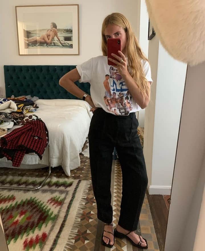 のインスタグラム：「Keeping it comfortably casual like @blancamiro, here wearing our Alta trousers in 100% linen. ⁠ ⁠ #hopesthlm #ss20 #blancamiro」