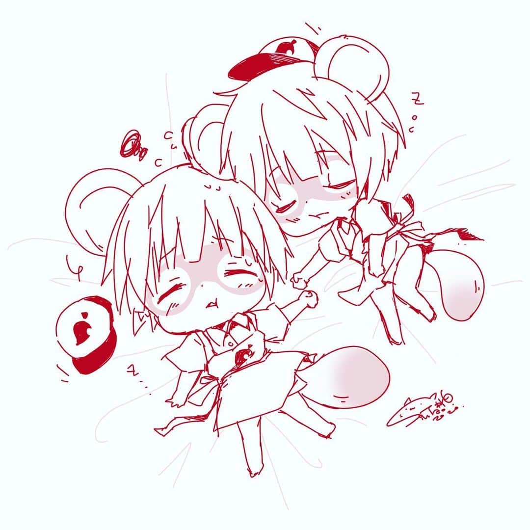 小桃のインスタグラム：「落書き✍🏻✨ まめきち＆つぶきち💕豆狸粒狸💕  #どうぶつの森  #AnimalCrossing  #ACNH  #NintendoSwitch #動物森友會 #動森」