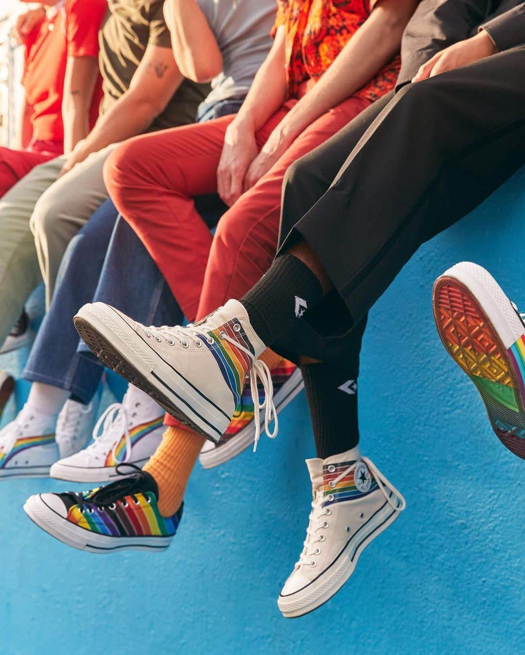 converseさんのインスタグラム写真 - (converseInstagram)「Introducing the 2020 Converse Pride collection, designed by our own members of the LGBTQIA+ community. Now available on Converse.com.⁣ ⁣ Inspired by the “More Color, More Pride” flag, first concepted and popularized by social justice advocate Amber Hikes, this collection adds black and brown stripes to the movement’s rainbow in celebration of diversity. Featuring Chuck 70 and Chuck Taylor All Star sneakers, with select Converse By YOU styles available for customization. #ConversePride #WeAreAllStars」5月29日 23時13分 - converse