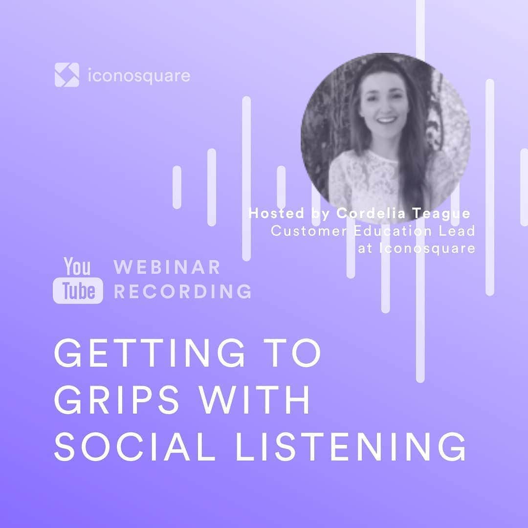 Iconosquareのインスタグラム：「🎧🚨 Learn about the importance of social listening, and get some tips to harness this information using Iconosquare, by playing (and replaying!) the recording of our latest webinar hosted by Cordelia, our Customer Education Lead here at @Iconosquare! . 〰 Social listening is similar to social monitoring and involves tracking mentions of your brand, competitors - anything relevant to your industry, on social media. It takes it all to a higher level as it requires a more proactive approach. . It represents the understanding of why and what people are saying about your brand, rather than just reacting and responding to the conversations surrounding your brand. .  Cast your net wide and think proactive rather than reactive! 💥  In the long term, you’ll come up with some actionable insights to improve your communication strategy. . Available on our YouTube channel now. Find your way to it via our Omnilink in our bio! . 📣 Are you already using social listening? How has it helped you develop your strategy?」
