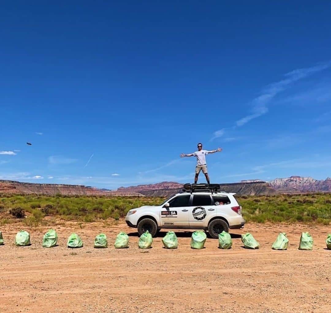 Subaru of Americaさんのインスタグラム写真 - (Subaru of AmericaInstagram)「We are proud to announce that alongside @npcapics, our #DontFeedTheLandfills campaign won the Silver Halo Award for Best Sustainability Initiative from #EngageforGood! In honor of receiving this award, we are highlighting Dylan Gilbert, founder of @pluc.usa. Dylan is traveling the country in his #SubaruForester cleaning up trash in national parks, forests, monuments, and public lands. So far, Dylan has traveled 34,000 miles through 11 states, cleaning up 12,000 lbs of trash. How are you helping keep waste out of our national parks? #SubaruLovesTheEarth」5月30日 0時10分 - subaru_usa