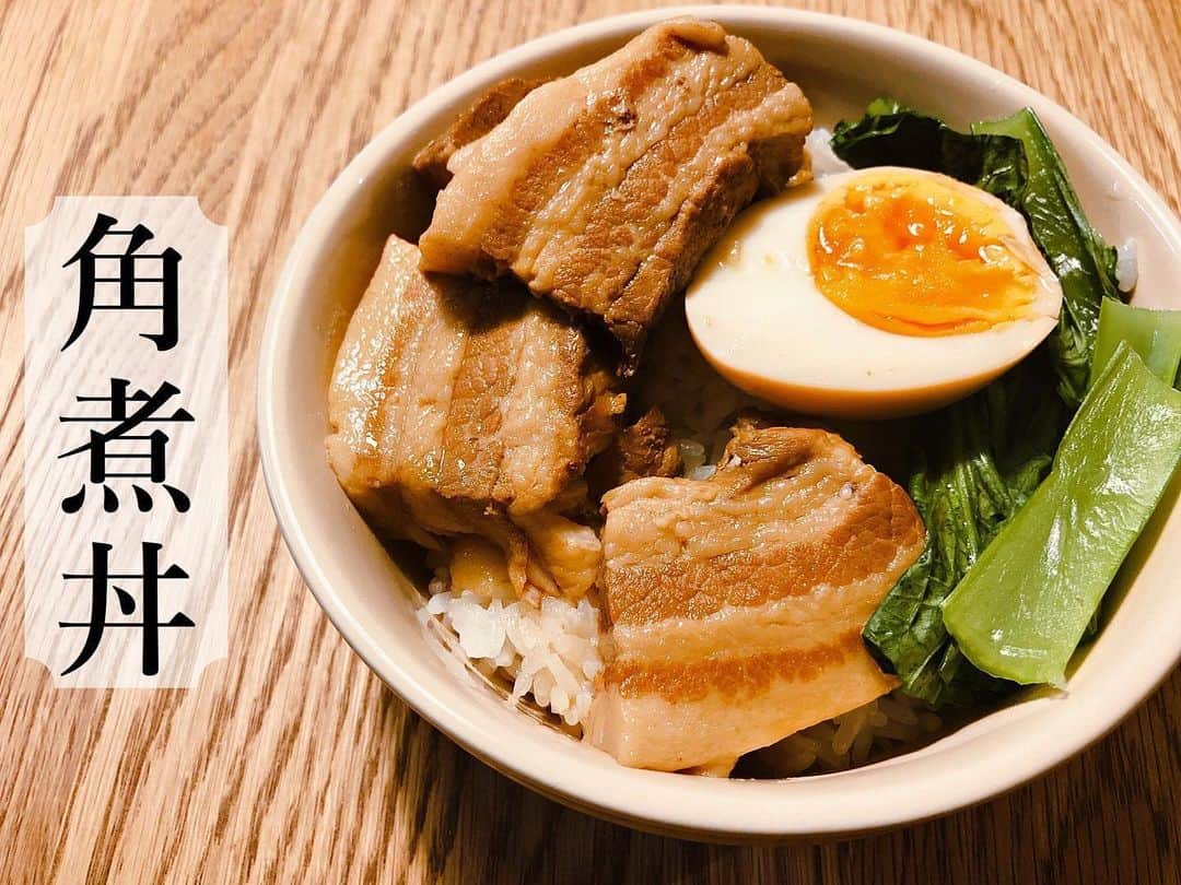 yuxuki wagaさんのインスタグラム写真 - (yuxuki wagaInstagram)「豚の角煮。を丼にして。 たっぷり煮込んで、更に一晩寝かせて旨味をたっぷり染み込ませて。 月1角煮デーあってもいいなあ。」5月30日 12時12分 - yuxuki