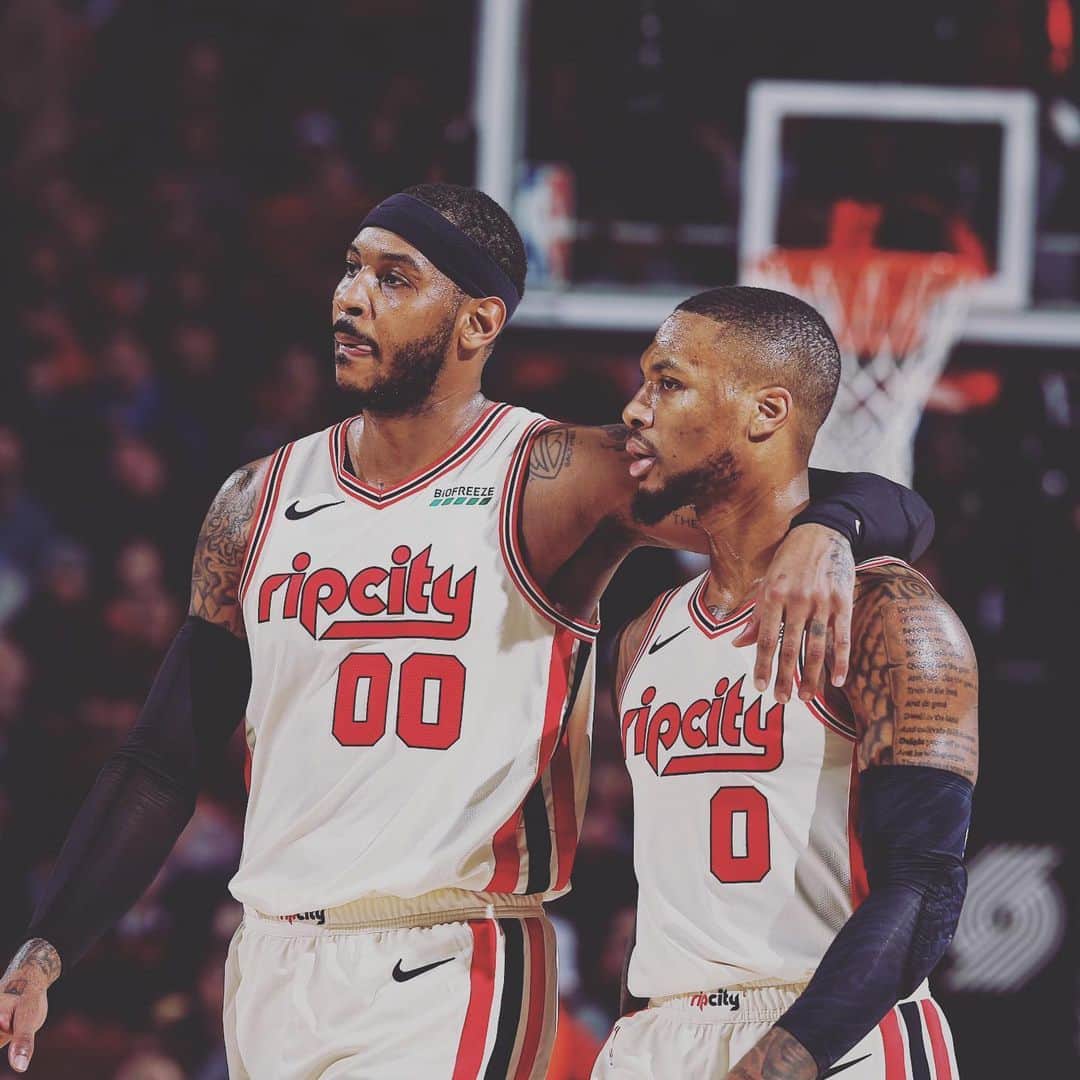 デイミアン・リラードのインスタグラム：「One of the real ones. Happy bday Bruv ! @carmeloanthony #StillBringYaAssToTheGym 😂😂」