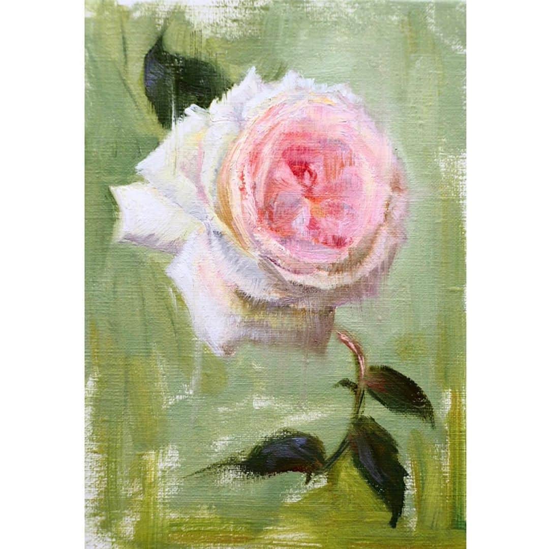 古賀陽子のインスタグラム：「“ヘリテージ”  #rose #バラ  #アート #アーティスト #アートワーク  #作家 #画家 #美術館 #絵 #作品 #油絵 #絵画展 #静物画 #アートのある暮らし #絵画のある暮らし #ギャラリー #個展 #神戸 #exhibition #exhibit #art #instaart #instaartist #artist #artwork #gallery #stilllife #painting #yokokoga #古賀陽子」
