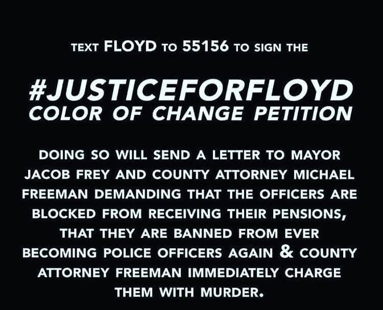 のインスタグラム：「#justiceforfloyd」