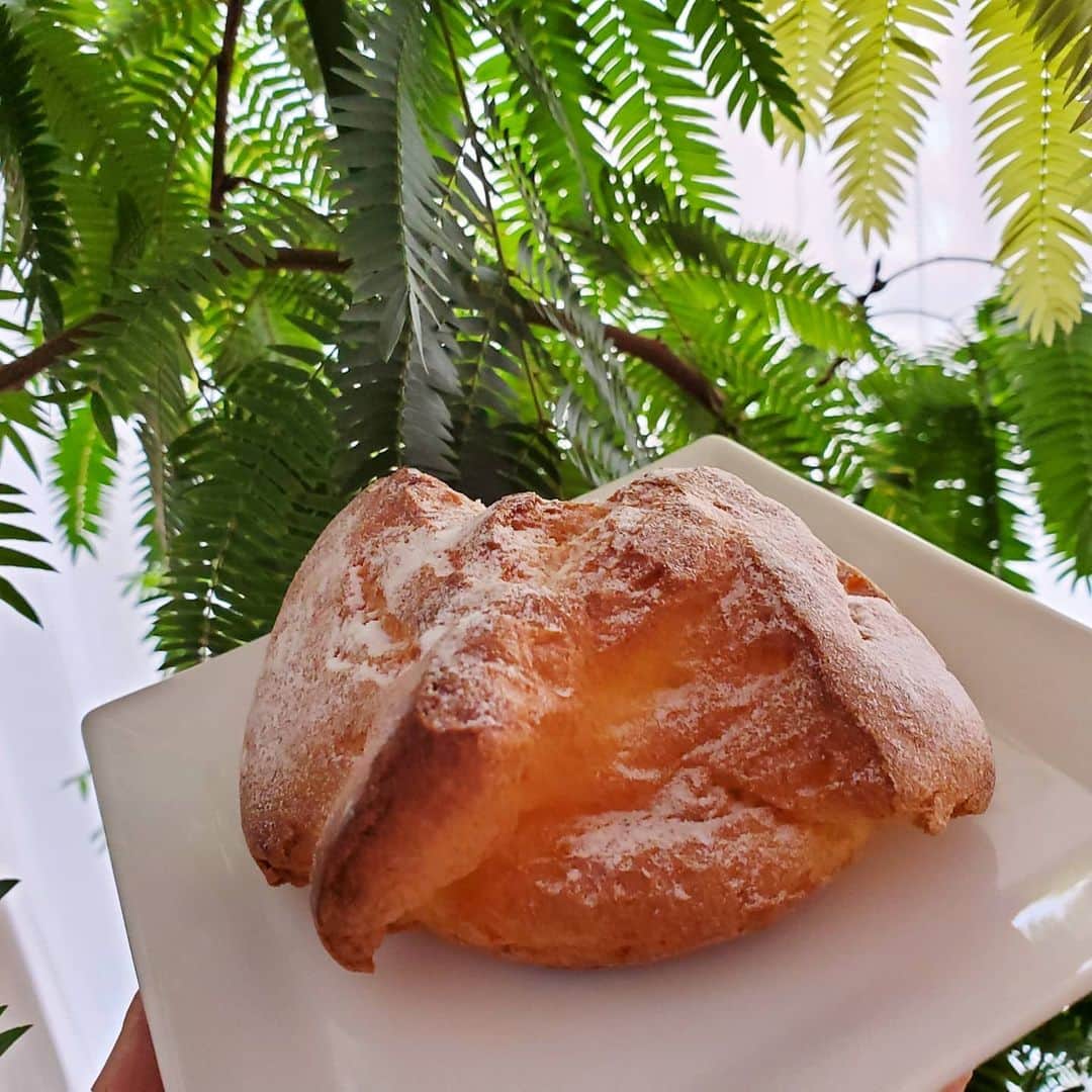 のインスタグラム：「おはようございます～  昨日差し入れしてもらった シュークリーム😆  朝から食べちゃいます🎵  さぁ、土曜日スタートします。」