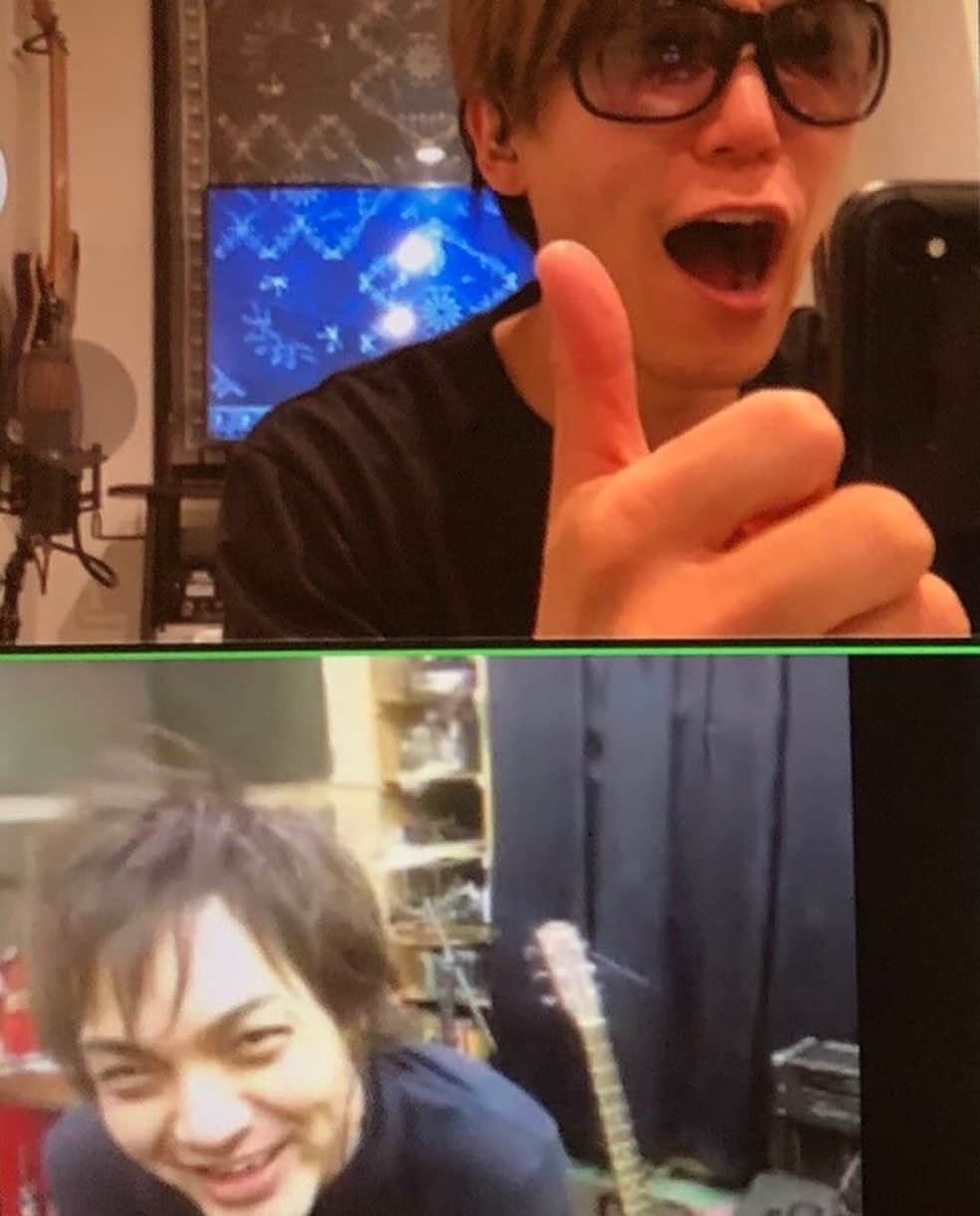 SHINPEIのインスタグラム：「MUSCLE ATTACK初の #SHOWROOM 配信、ありがとうございました！﻿ ﻿ 久しぶりにメンバー皆と顔を合わせて話せたし﻿ ﻿ ファンのみんなに俺たちの元気な姿を見てもらえて本当に嬉しい時間でした。﻿ ﻿ 後半は我らの守護神Mr.MUSCLEも登場して、めちゃくちゃ楽しい時間だったよね！﻿ ﻿ コロナ問題でなかなかうまく音楽活動ができない事もあるけど、﻿ こんな状況だからこそ生まれる新しいエンターテインメントもある！そう感じられる素敵な時間でした。﻿ ﻿ また会いましょう！ありがとう★﻿ ﻿ P.S スペシャルゲスト　フリーザックもありがとう！^ - ^」