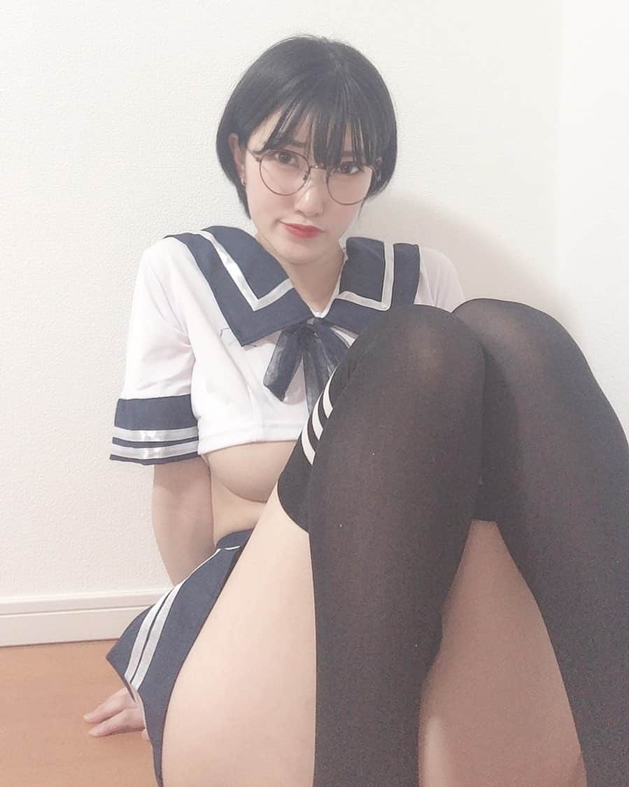 東条蒼のインスタグラム：「＊ ・ ・ ワイが、ふつーのセーラー服きるわけないよね。笑 ・ ・ えちえちセーラーありがとうございます😊 ・ ・ #コスプレ #セーラー服  #JK ? ・ ・ ・  #東条蒼 #クルーズグループ #セクシー女優 #av女優 #メガネ女子 #黒髪 #ショートヘア #あおたん　#teamメレンゲ #followｍe #following #japan #girl #photooftheday #tagsforlikes #instalike  #台湾 #香港 #粉我 #拍照 #照片 #人像攝影」