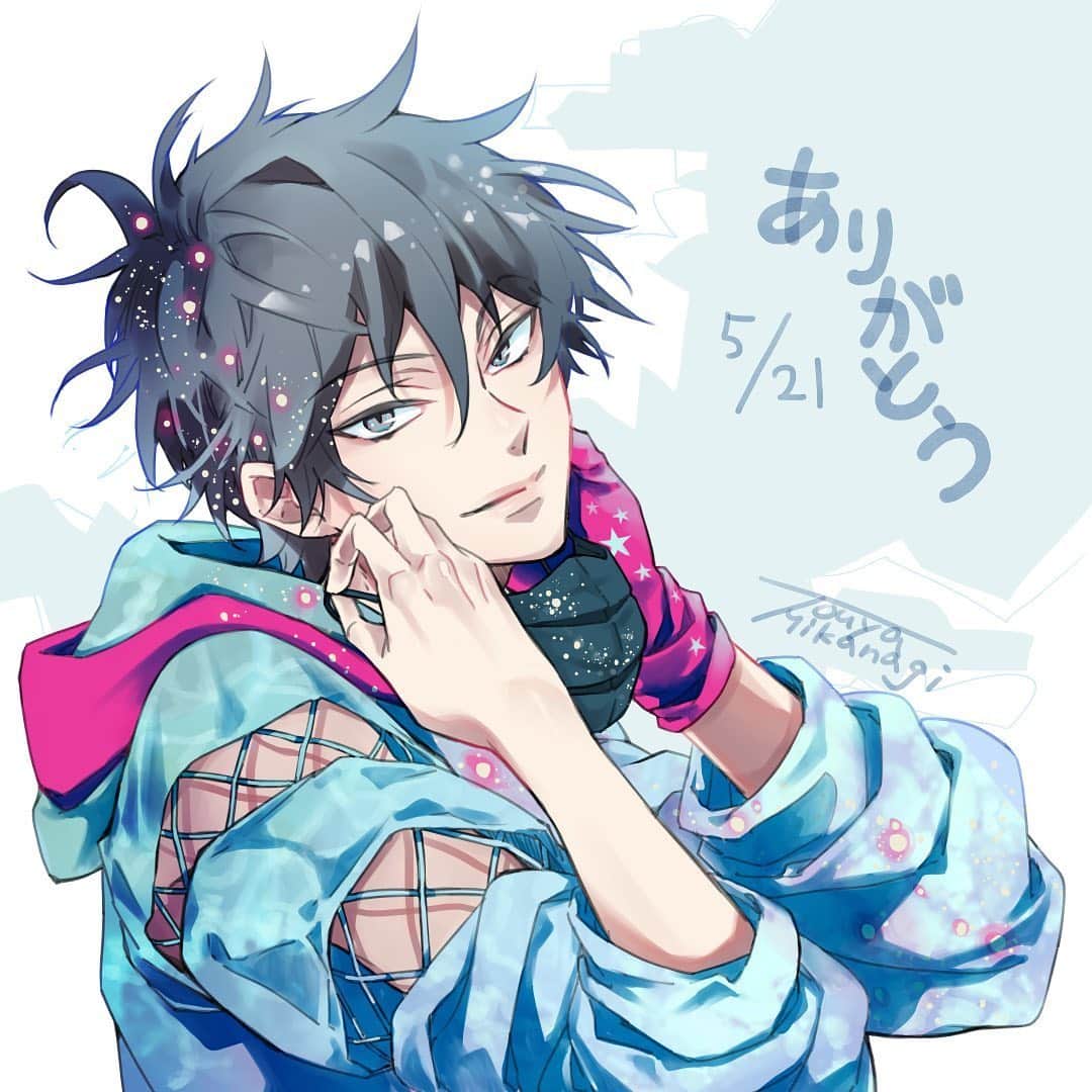 のインスタグラム：「5/21花礫の誕生日の感謝イラスト。 いつもハートやメッセージをありがとうございます😊」