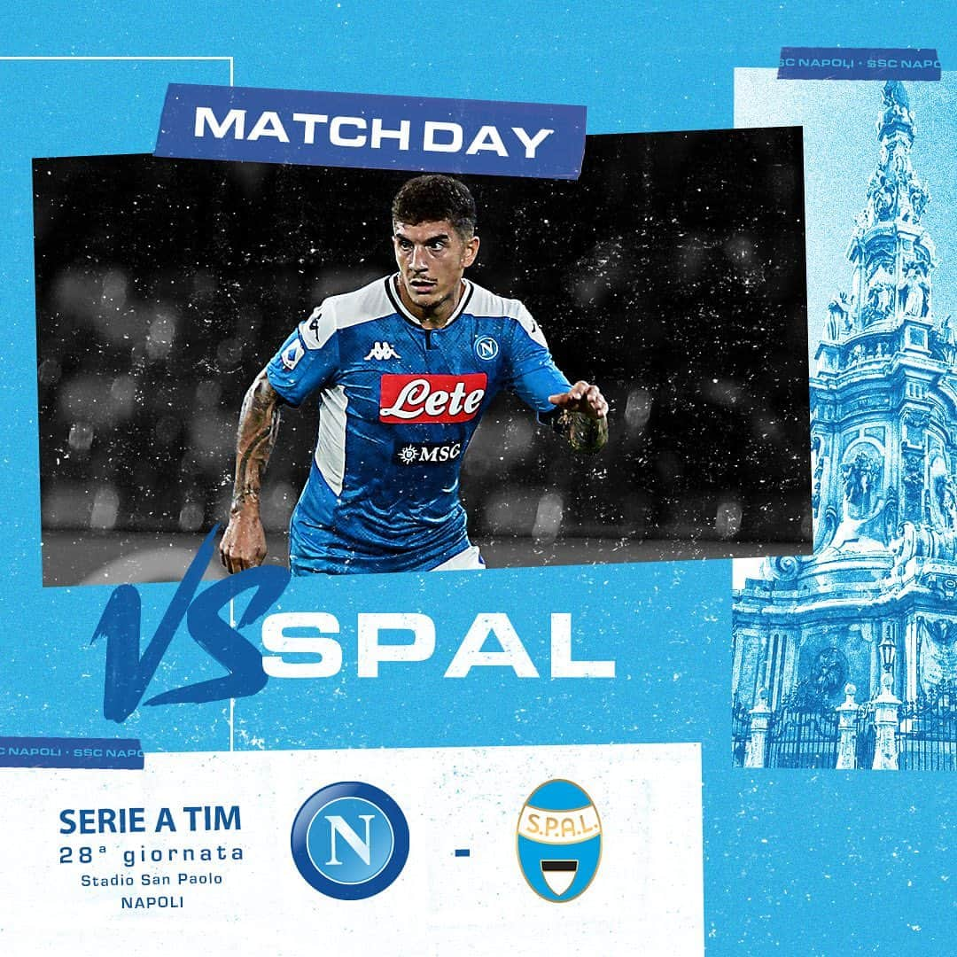 SSCナポリさんのインスタグラム写真 - (SSCナポリInstagram)「📌 28 giugno - 19:30 CEST 🏟 Stadio San Paolo ⚽️ #NapoliSpal ‪🇮🇹 @SerieA ‬ ‪💙 #ForzaNapoliSempre ‬」6月29日 0時01分 - officialsscnapoli