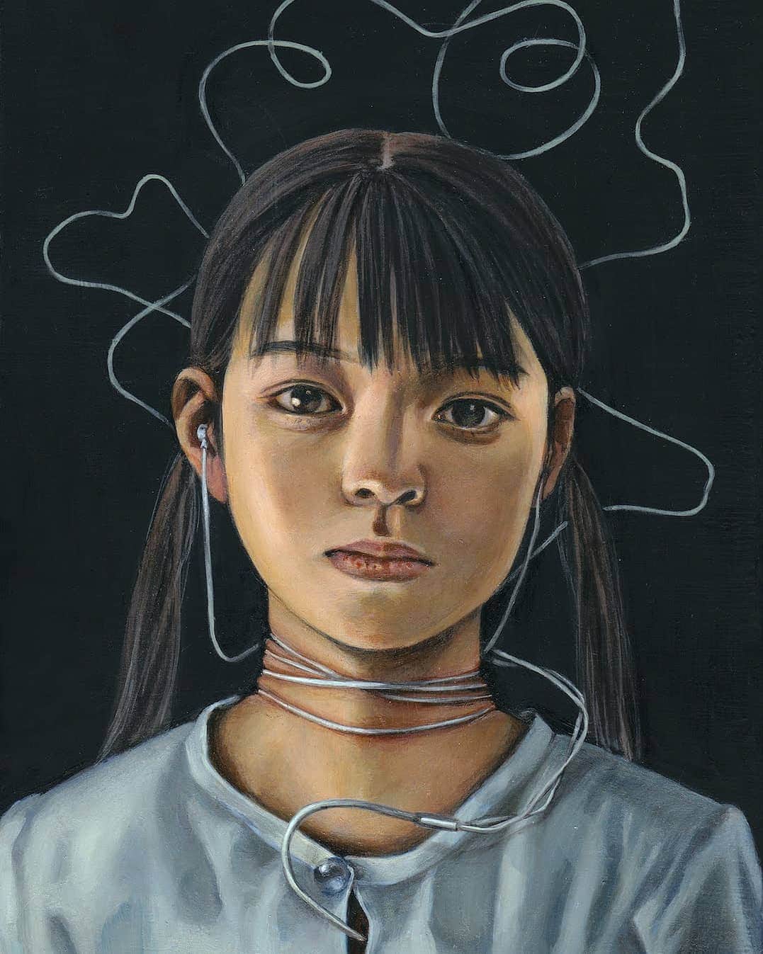 新宅和音さんのインスタグラム写真 - (新宅和音Instagram)「音楽 Music  #art #artwork #painting #figurativepainting#oilpainting #japaneseart #japaneseartist#japan #portrait #contemporaryart#newcontemporaryart #girl #picoftheday#lowbrowart #popsurrealism #darksurrealism #beautifulbizarre #アート #油彩 #油絵 #女の子」6月28日 15時41分 - kazune1900