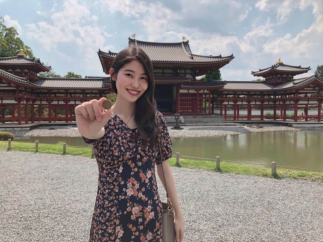 小川沙樹のインスタグラム：「この前三室戸寺に行った帰りに平等院鳳凰堂に寄ってきました！！ 10円玉のところだ〜」