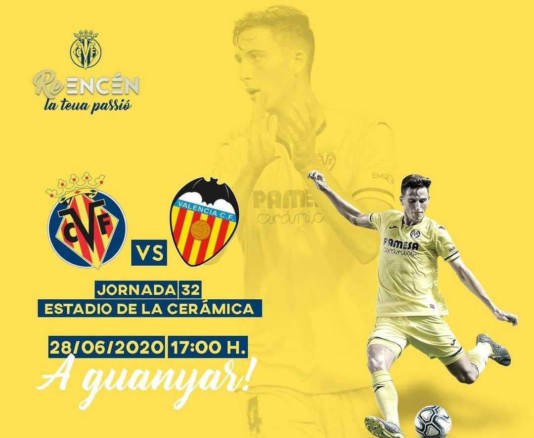 ビジャレアルCFさんのインスタグラム写真 - (ビジャレアルCFInstagram)「¡Día de partidazo y derbi autonómico! ¡Vuelve el Submarino! . 🆚 @valenciacf ⌚️ 17.00h 🏟️ Estadio de la Cerámica 🏆 @laliga 📆 Jornada 32 📺 @movistarplus 📱 #VillarrealValencia . What a game we have ahead of us today, and it’s a derby too! The Submarine is back in action! . 🆚 @valenciacf ⌚️ 5pm CEST 🏟️ Estadio de la Cerámica 🏆 @laliga 📆 Matchday 32 📺 LaLigaTV (🇬🇧) 📱 #VillarrealValencia . #Villarreal #futbol #football #soccer #LaLiga」6月28日 17時00分 - villarrealcf