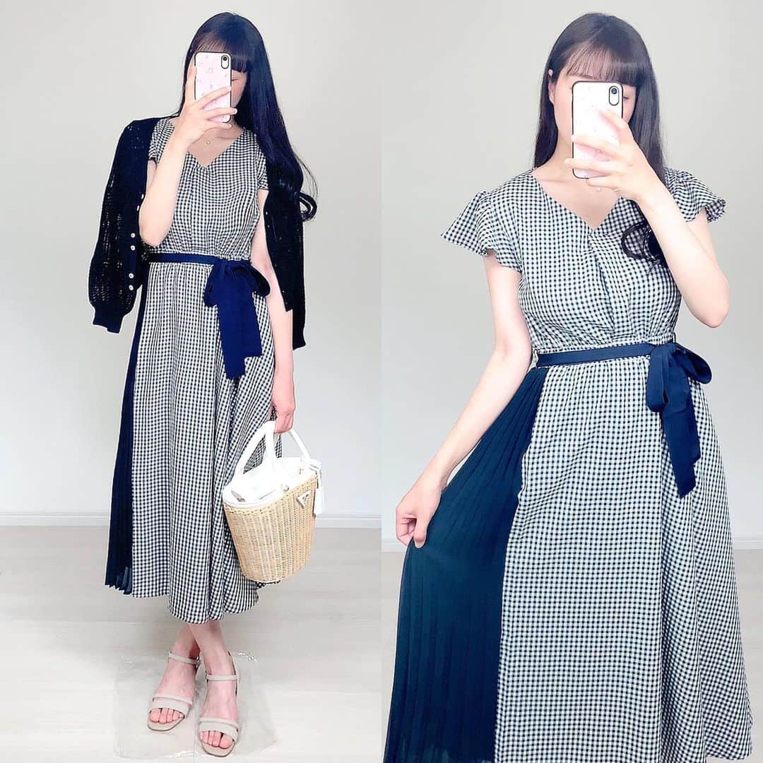 のインスタグラム：「こんばんは💕 ブログにはアップしましたが @lerevevaniller の NEWワンピです( ˘ω˘ )🌷✨ ( @joint_space ) . 主婦になるまでは分かりませんでしたが 最近はシワになりにくい、乾きやすい、着やすい って本当に大事だなぁと🤣💕 (お手入れが面倒だと結局着なくなることが多い) その結果 @lerevevaniller のお洋服がどんどん増えます🥰 このワンピースも大人可愛くて本当にお気に入り🎀✨ . #コーディネート #coodinate #lerevevaniller #ルレーヴヴァニレ #ワンピース #ママコーデ #プリーツワンピース #ギンガムチェックワンピース #pr #jointspace 商品番号：lvn311-1038」