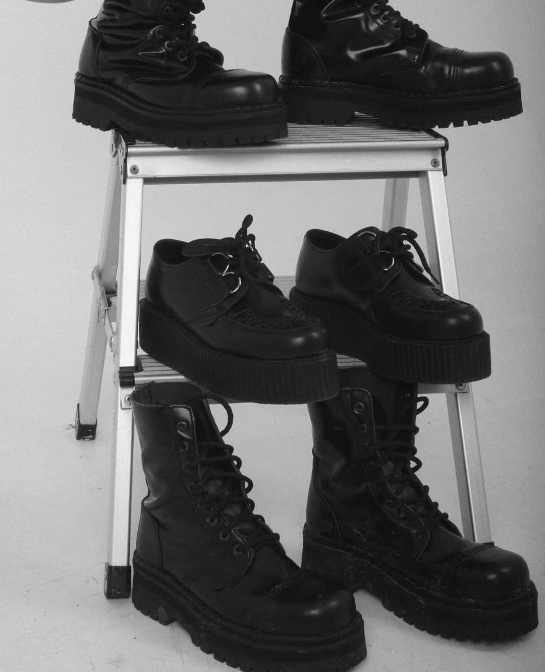 アンダーグラウンドのインスタグラム：「The Steel Caps and Creepers from our Originals Collection. Some of the styles from the Originals Collection had been sold in our Manchester store in the early 1980's and we curated them into our first seasonal collection in 1987. Trusted and iconic styles that remain part of our current Originals Collection. New  options arriving to stock soon. and available from our online store and from selected global stockists.⁠ ⁠ ⁠ ⁠ **Step by step we work to improve our environmental footprint. As an independent company we can use our freedom to select products from ethical and local suppliers and we are able to commit to small batch production. **」