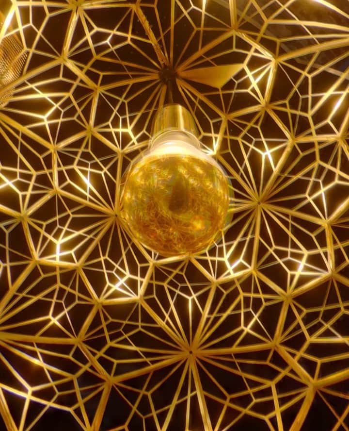 のインスタグラム：「Inside the brass geodesic ETCH WEB pendant.⁠ ⁠」