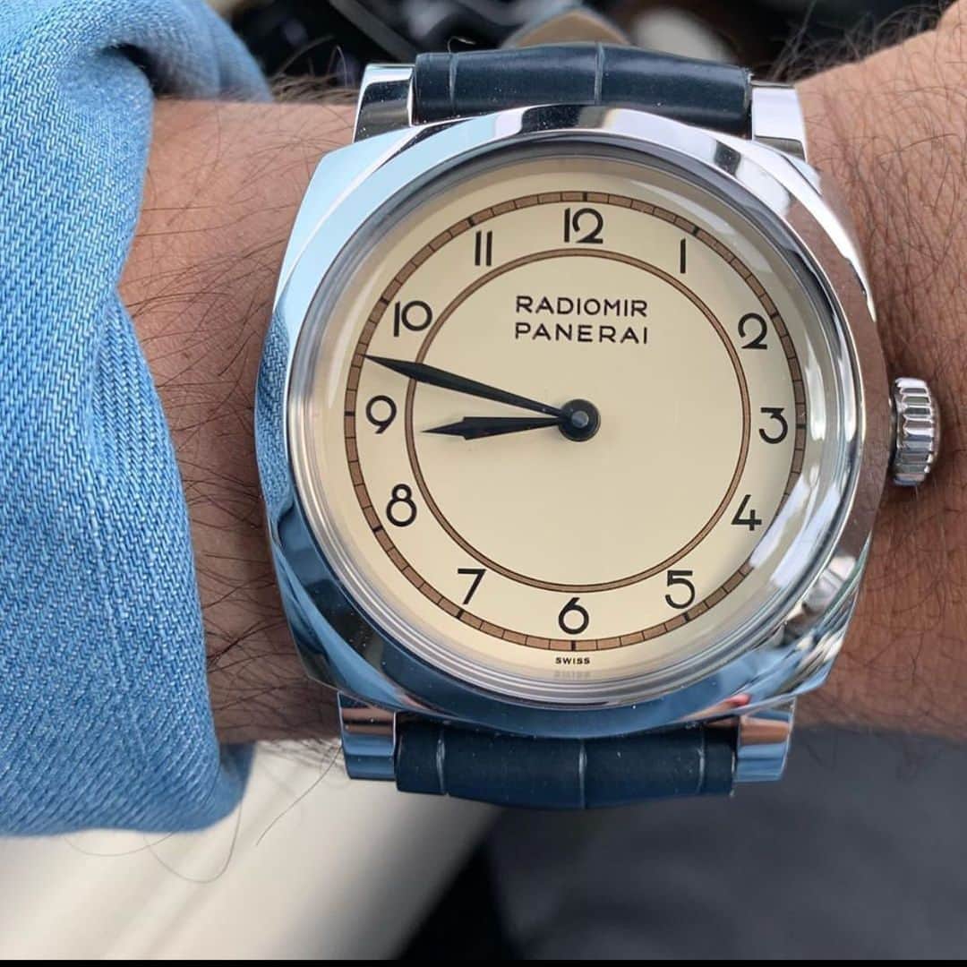 パネライのインスタグラム：「It’s not the #panerai for everyone.  But is it a #Panerai for you?  The #PAM791 with white Art Deco dial.  Let me know your thoughts. Pic by @coffeeandwatchesuae #paneraicentral」