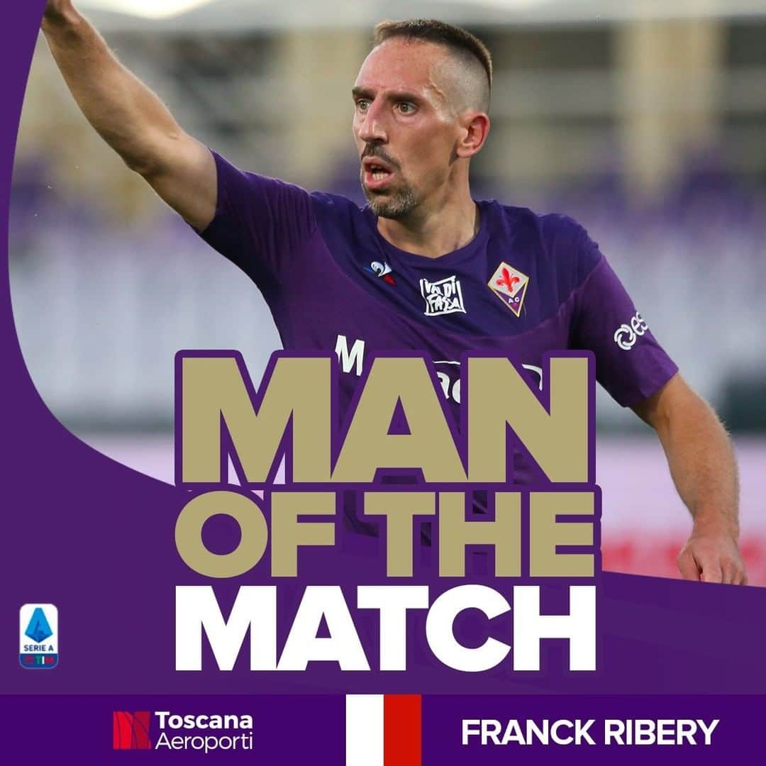 ACFフィオレンティーナさんのインスタグラム写真 - (ACFフィオレンティーナInstagram)「🗳 | MAN OF THE MATCH  Il migliore in campo da voi scelto per la sfida del Franchi di lunedì | Your #FiorentinaBrescia Man of the Match is... 🥁🥁 Franck Ribéry! 👏👏 #ForzaViola 💜 #Fiorentina」6月24日 19時01分 - acffiorentina