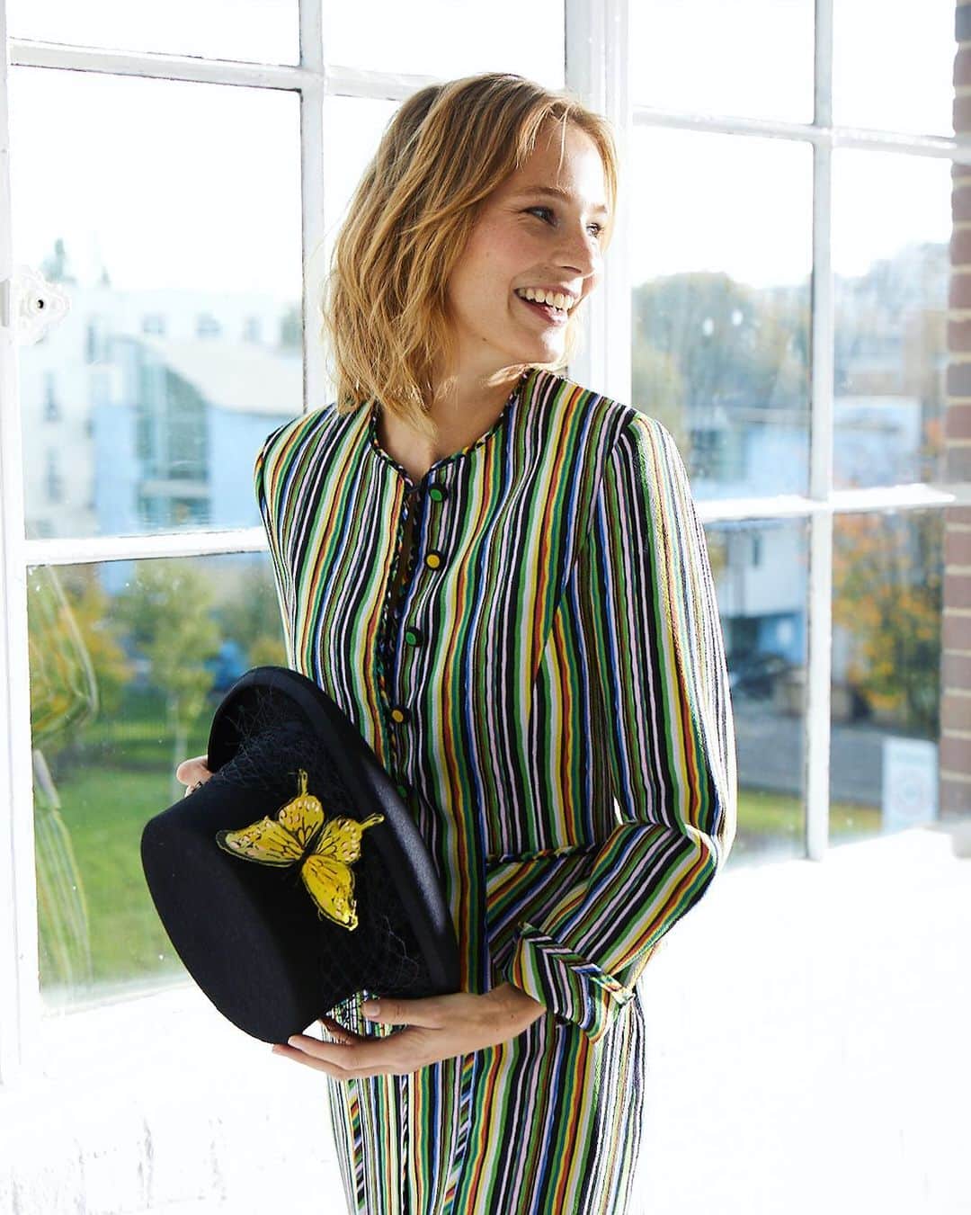 のインスタグラム：「Colourful in stripes! The Orleans Jacket & Skirt are a printed crepe fabric with movement. Shop Sale at Caroline Charles 💛  #springsummer #sale #british #britishfashion #fashion #style #fashionstyle #lifestyle #fashionista #instafashion #ootd #ootdfashion #fashionphotography #spring #summer #britishdesigner #london #england #rainbow #rainbowstripes #colour #stripes #ladieswear #ladiesfashion #womenswear #weekendstyle」