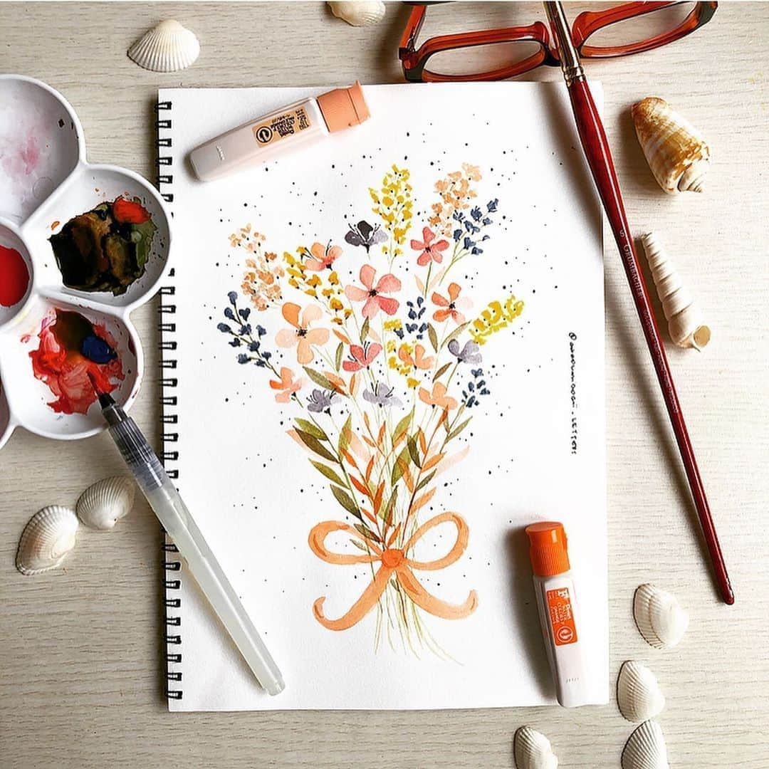 Pentel Canadaさんのインスタグラム写真 - (Pentel CanadaInstagram)「📷 Created by: @carolmidorii_letters⁠ 🖊 Product: ⁠Aquash water brush / FRH⁠ 👉Follow and tag @pentelcanada for a chance to be featured⁠!⁠ .⠀⁣⠀⁠ .⁣⠀⁠ .⠀⁣⠀⁠ .⁣⠀⁠ #inspiring_watercolors #flowerpainting #pentel #pentelcanada #artistoninstagram #worldofartists #art_spotlight #art_worldly #art #artwork #artnerd #artist #artshelp #arts_help #instart #artjournal #brushpen #brush #brushpainting #ink #illustration #painting #brushart #dotart #watercolor #watercolors #watercoloring #watercolorartist #watercolorart」6月24日 22時01分 - pentelcanada