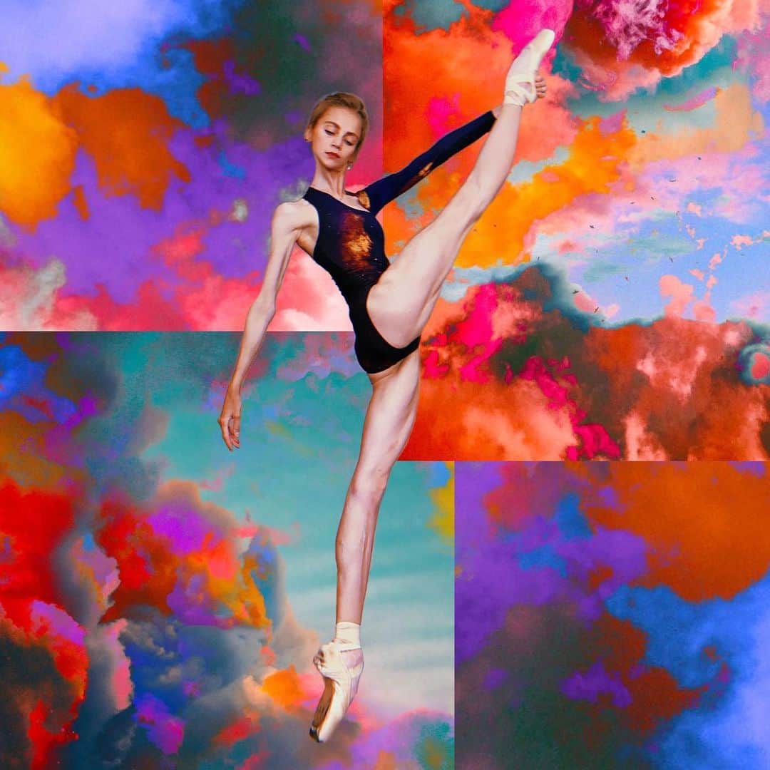 ダリア・イオノワのインスタグラム：「«Color is a power which directly influences the soul» 🌈 // cosmic leo by @dancewearroyale 💗 _______________________________________  #spb #saintpetersburg #mariinsky #mariinskytheatre #mariinskyballet #mariinskydancer #vaganovastudents #ballet」